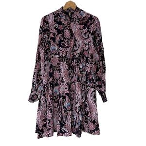 Anthropologie Cary Tiered Paisley Pong Sleeve Dress Size XS